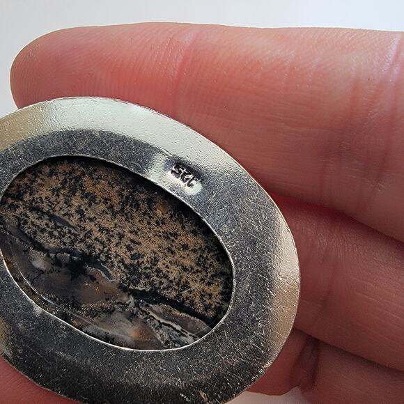 Necklace Pendants Tiffany Stone & Dendritic Jasper in Sterling Silver Jewelry - Picture 3 of 10